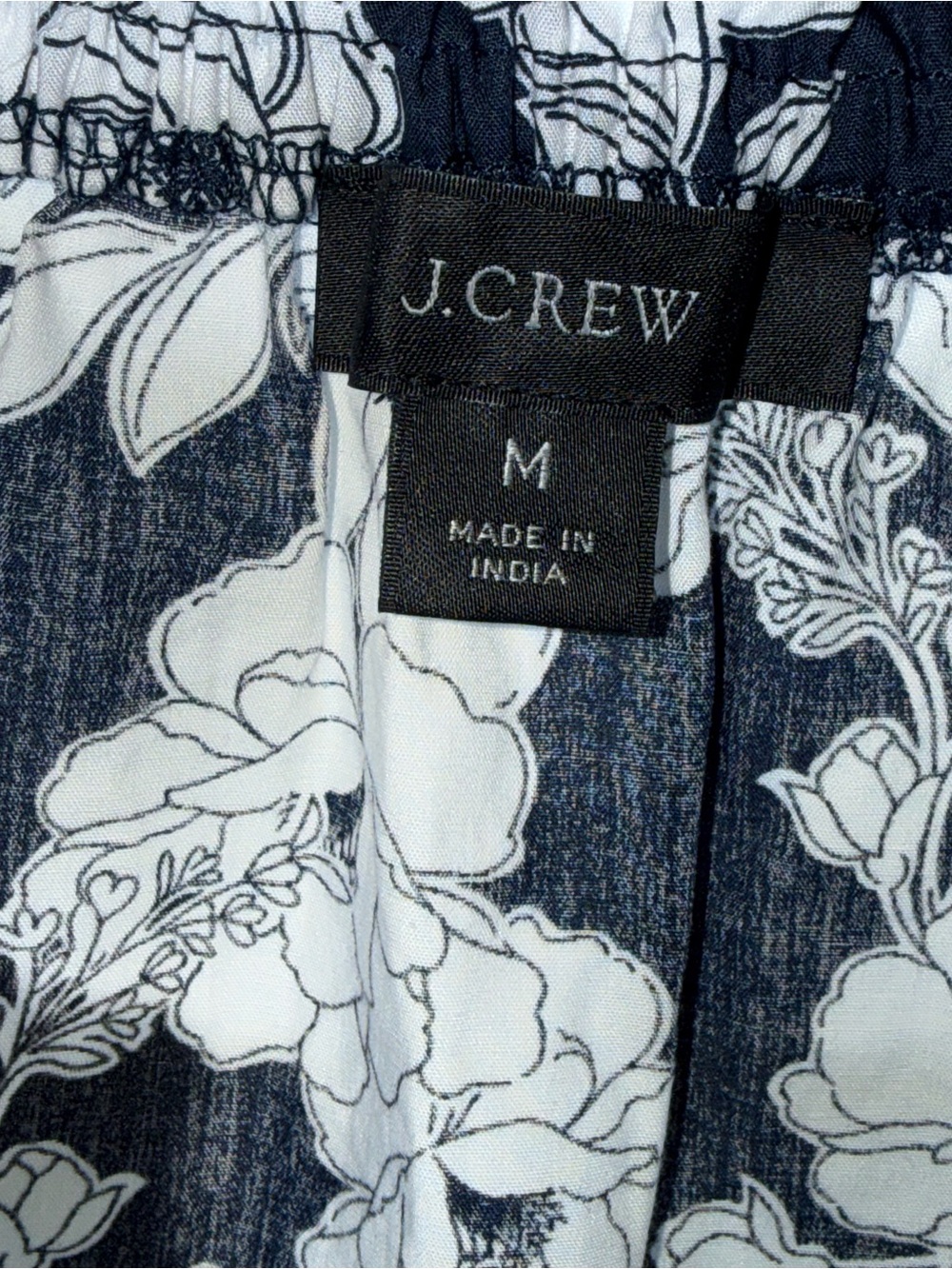 J. Crew Navy and White Magnolia Floral Tie-Shoulder Dress - Picture 4 of 8